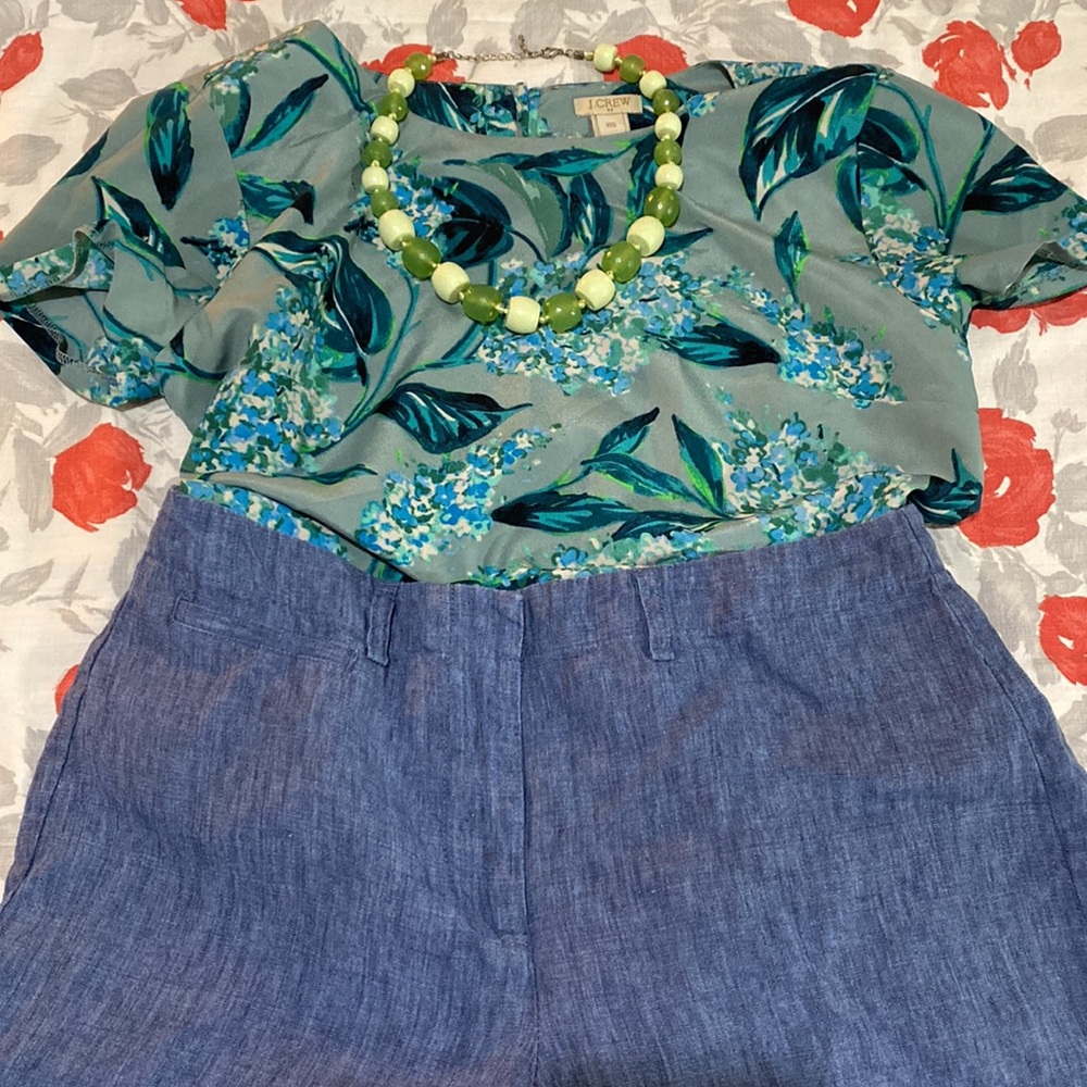 JCrew print blouse